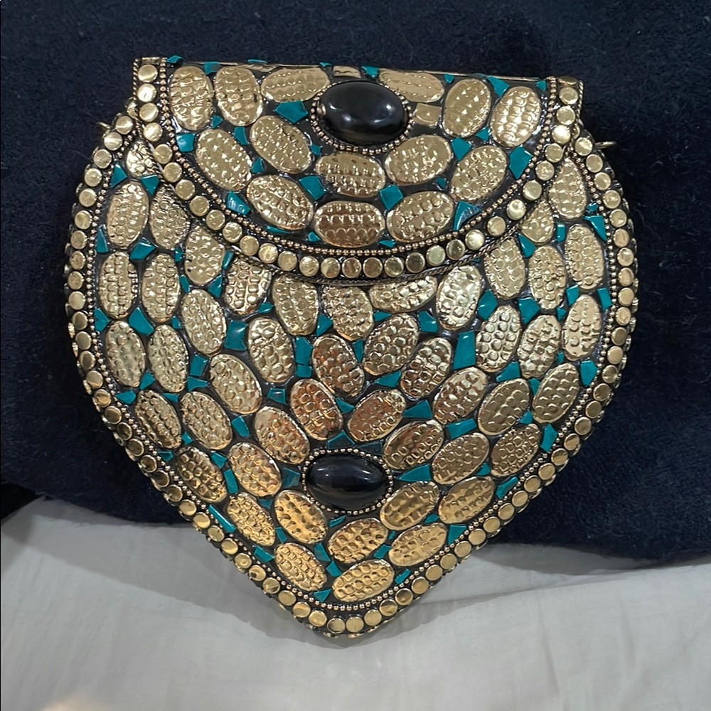New Ramla handmade gold purse clutch crossbody